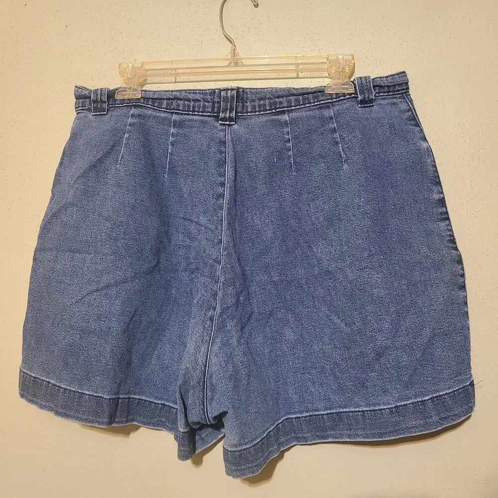 Lee Casuals Bareback Shorts Womens 16 P Blue Vintage 80s Denim